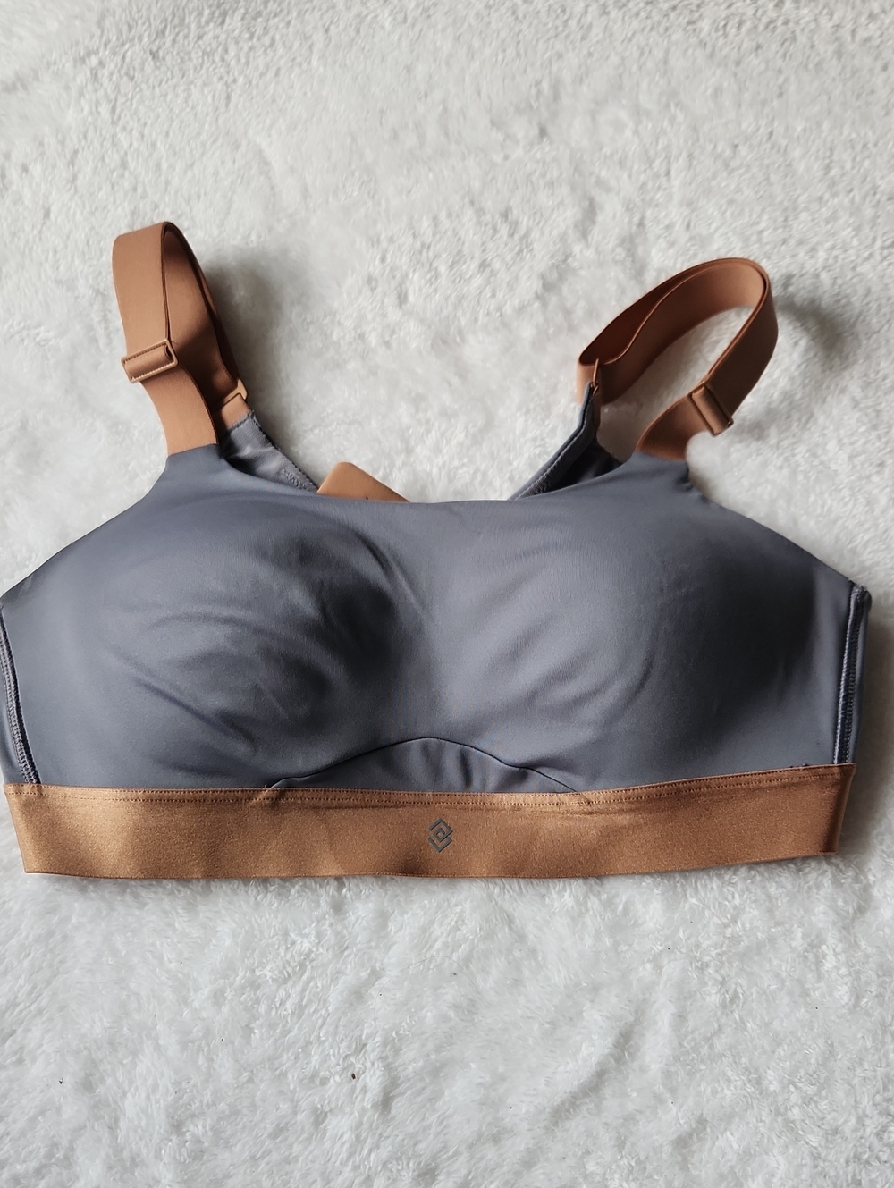 Third Love Seamless Two-Tone Sports Bra - Gray & Brown 36 B